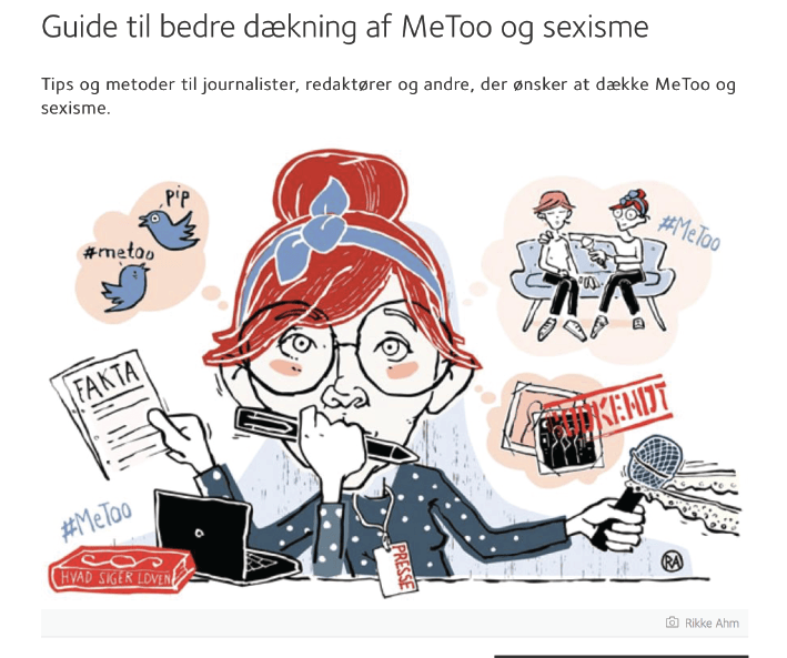 Rikke Ahm til Dansk Journalistforbunds website, MeToo guide